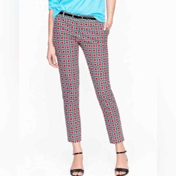 NWT NEVER WORN J. Crew Collection Kaleidoscope cafe capri pants, size 8 - Picture 2 of 7